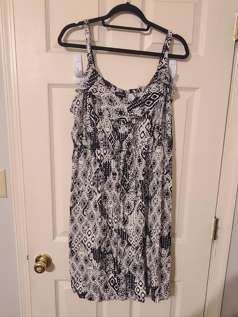 Torrid Black & White Skeletom Printed Spaghetti Strap Sundress
